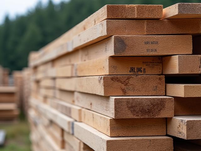 Stapel von nachhaltig bezogenem Rohholz